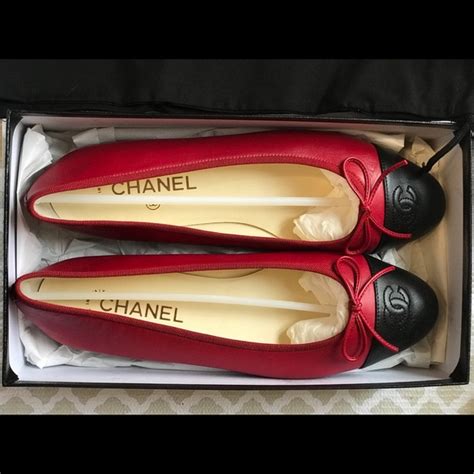 chanel red flat sandals